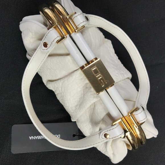 Auc New Dolce and Gabbana Deerskin Pleated Handbag - Picture 5 of 11